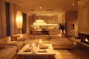 Electricity home decoration ideas layered lighting in modern living room