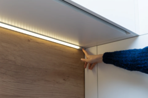 LED strip cove lighting installed in aluminium channel for electricity home decoration 