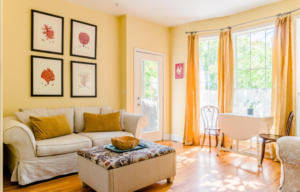 small study area ideas for bedroom corner with floating desk and vertical shelving