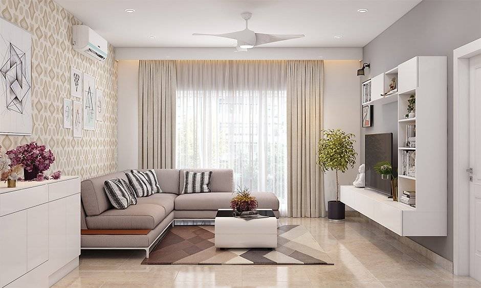 TV room layout diagram showing optimal seating distance and furniture arrangement