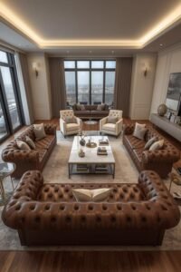 Different types of sofa designs including sectional, Chesterfield and loveseat